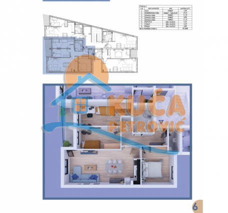 Prelep troiposoban stan, novogradnja 78, 5m2, 2. sprat, Dom Zdravlja