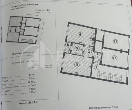 Nov dvosoban  stan, prizemlje  i  deo  dvorišta, 39 m2, Durlan