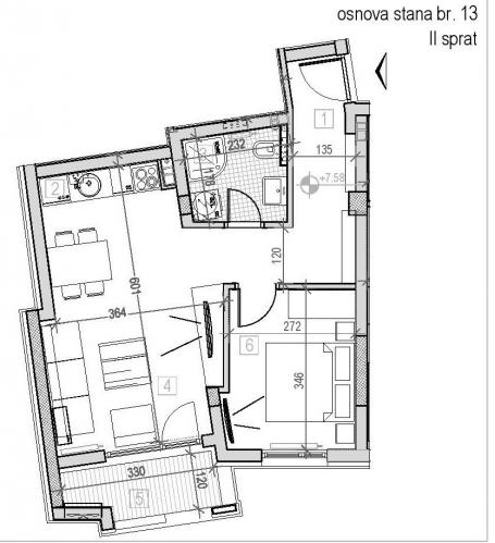 NOVI SAD - PODBARA - 44.68 m2
