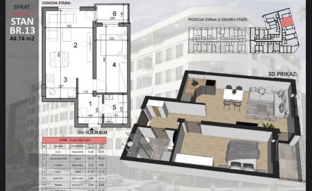 NOVI SAD - SAJAM - 44.74 m2