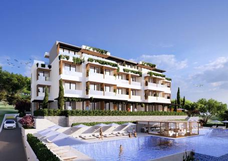 Jednosoban stan 48.23m2 gratis terase u novom stambenom kompleksu sa bazenom-Kumbor, Herceg Novi