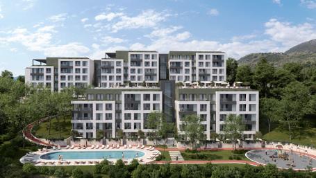 Jednosoban stan (44.97m²) u novom kompleksu sa bazenom – Tivat, Mrčevac