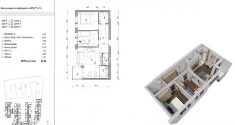 Mišeluk- Fantastičan Trosoban stan 57 m2 u Izgradnji na Top Lokaciji-povrat PDV-065/385 8880