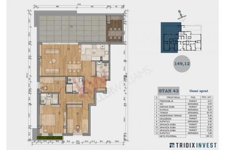
				Na prodaju penthouse sa najlepšim pogledom na grad, 149m²
			