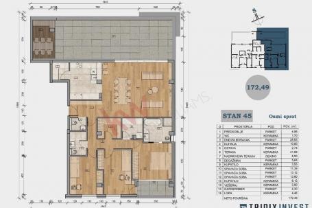 
				Na prodaju penthouse sa najlepšim pogledom na grad, 172m²
			